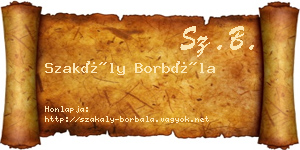 Szakály Borbála névjegykártya